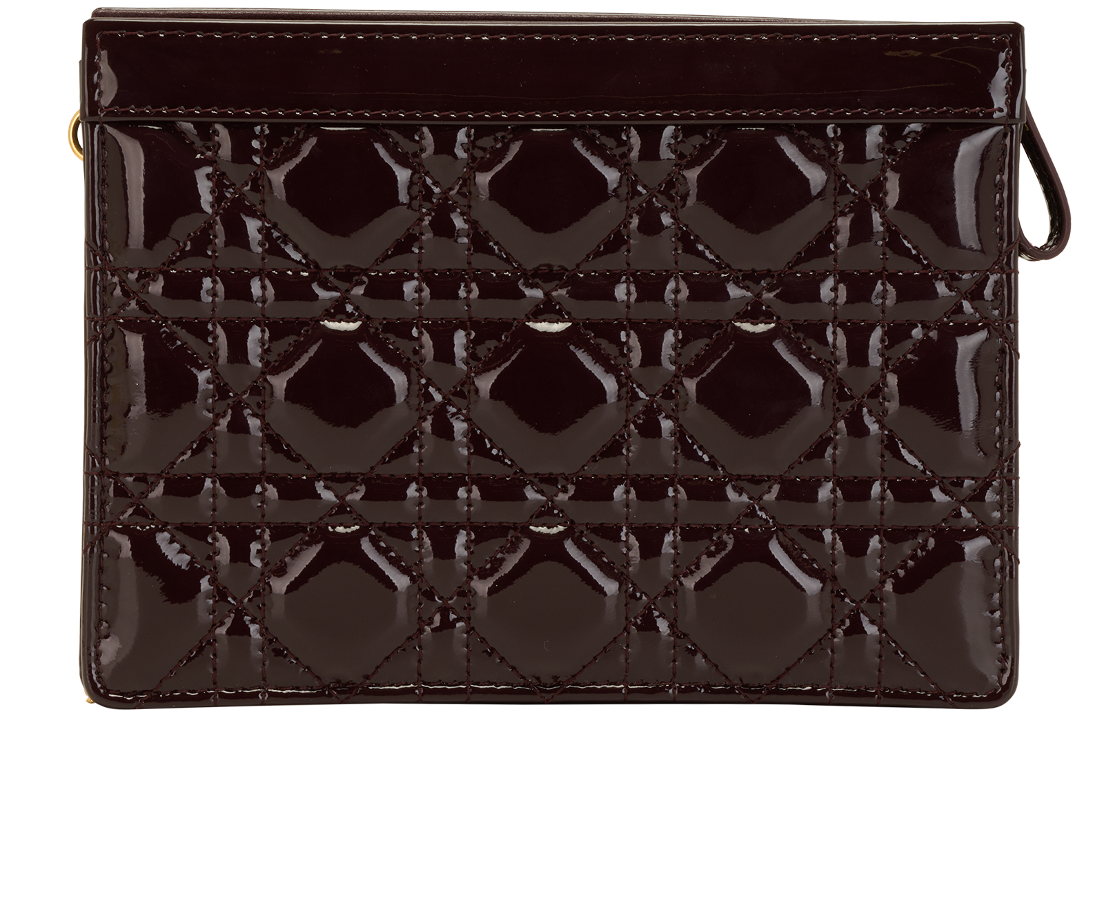 Caro Pouch With Chain, &pound;950, Handbags, Burgundy, Patent Leather, Back view